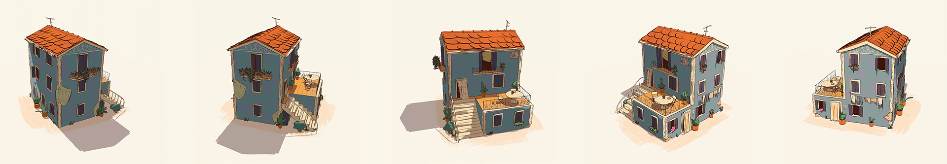 House 3D final render comparison
